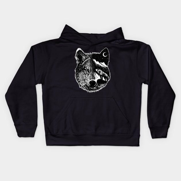 Night wolf Kids Hoodie by barmalisiRTB